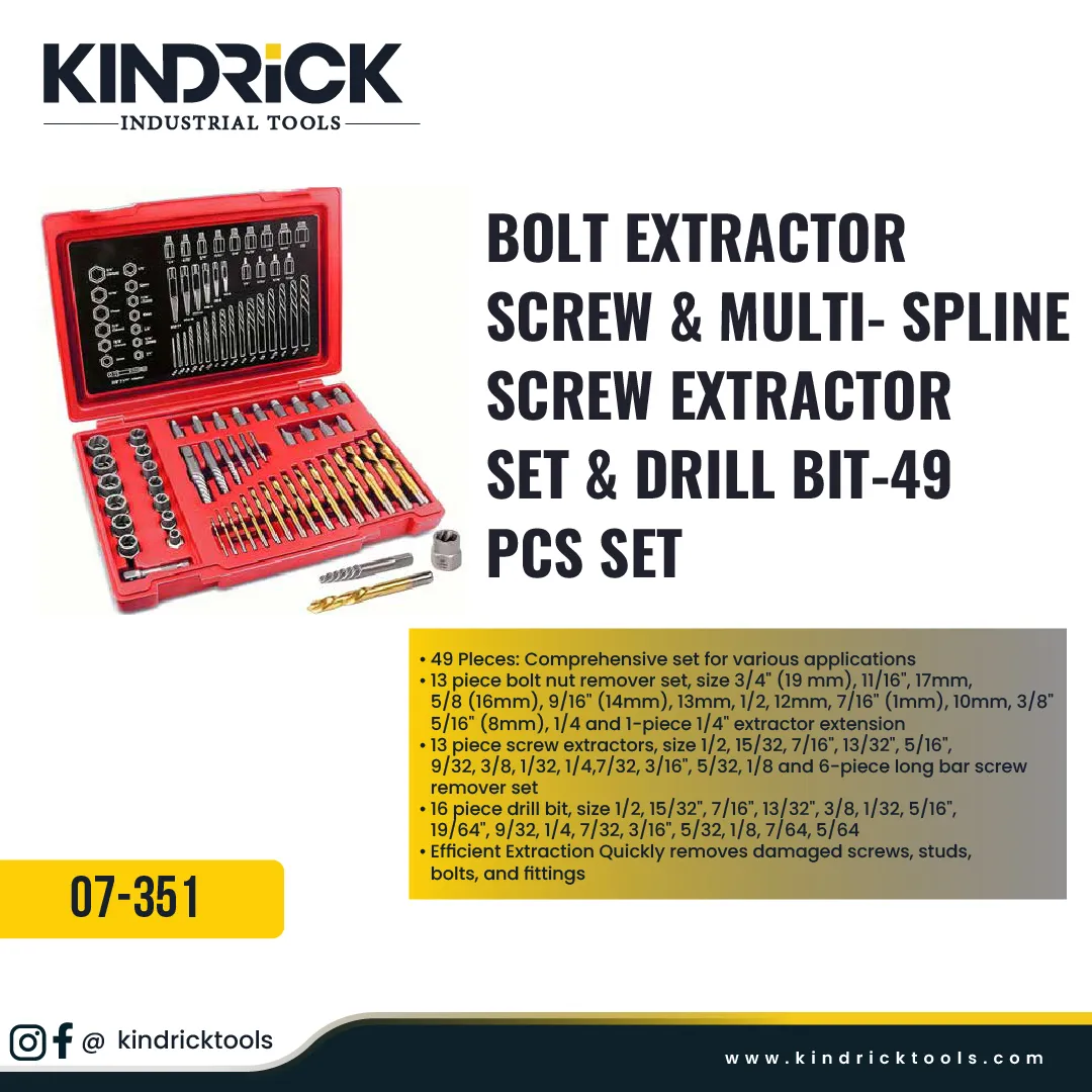 Bolt Extractor Screw & Multi-Spline Screw Extractor Set & Drill Bit Supplier in Dubai